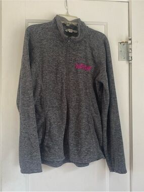 Port Authority Gray Full-Zip Fleece Jacket with Pink Logo BMX USA